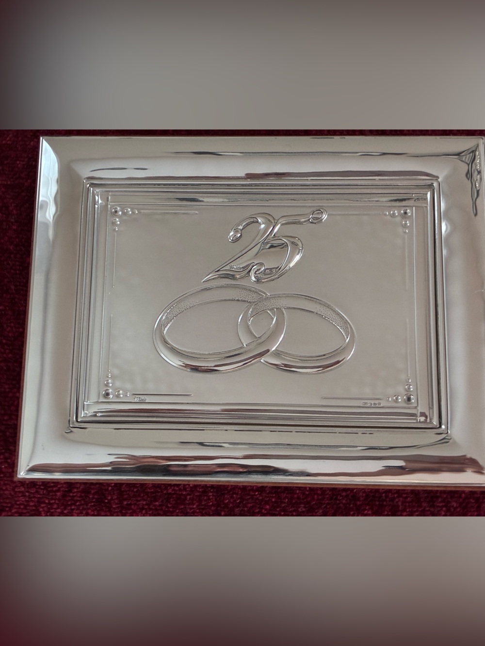 Classic 25th Anniversary Silver-Plate Decorative Frame